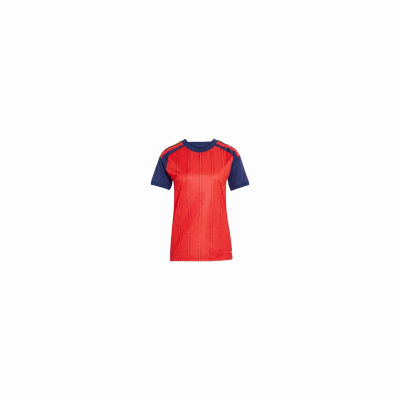 Camiseta Deportiva para Mujer Roja con Mangas Azul Marino ES-2026