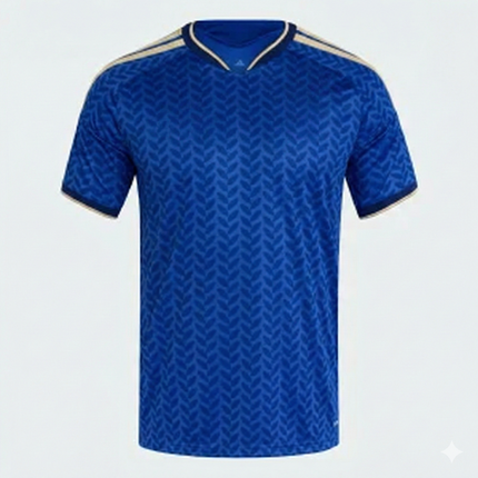 Camiseta Deportiva para Hombre Azul con Textura Geométrica IT-2026