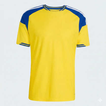 Camiseta Deportiva para Hombre Amarilla con Detalles en Azul SU-2026