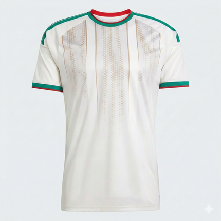 Camiseta Deportiva para Hombre Blanca con Detalles en Verde y Rojo ARG-2026