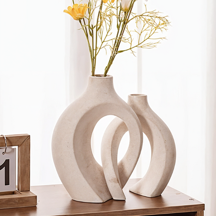 Vaso Decorativo para sala de Cerámica para Mesa 2 en 1
