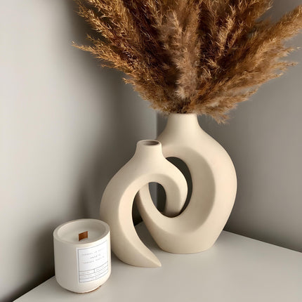 Vaso Decorativo para sala de Cerámica para Mesa 2 en 1