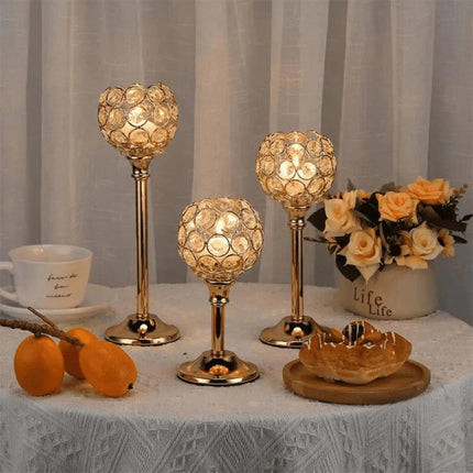 Candelabro de vela dorado para mesa - Decoración