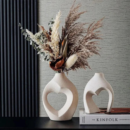 Vaso Decorativo para sala de Cerâmica 2 Corazones