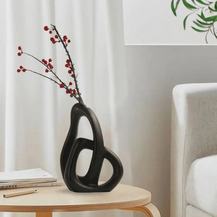 Vaso decorativo para sala de cerámica 2 piezas in 1