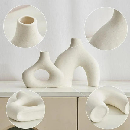 Vaso Decorativo para sala de Cerámica 2 piezas