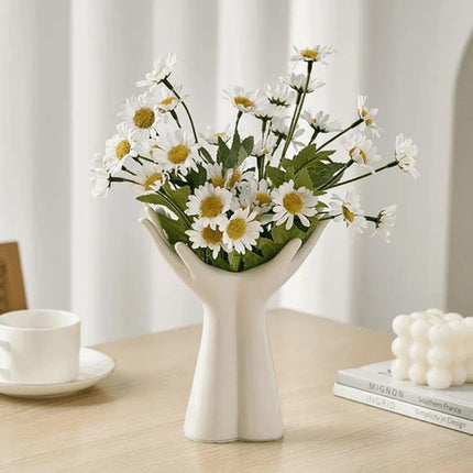 Vaso decorativo para sala de cerámica para mesa mano