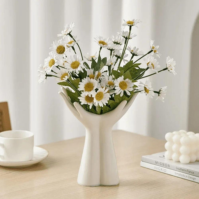 Vaso decorativo para sala de cerámica para mesa mano